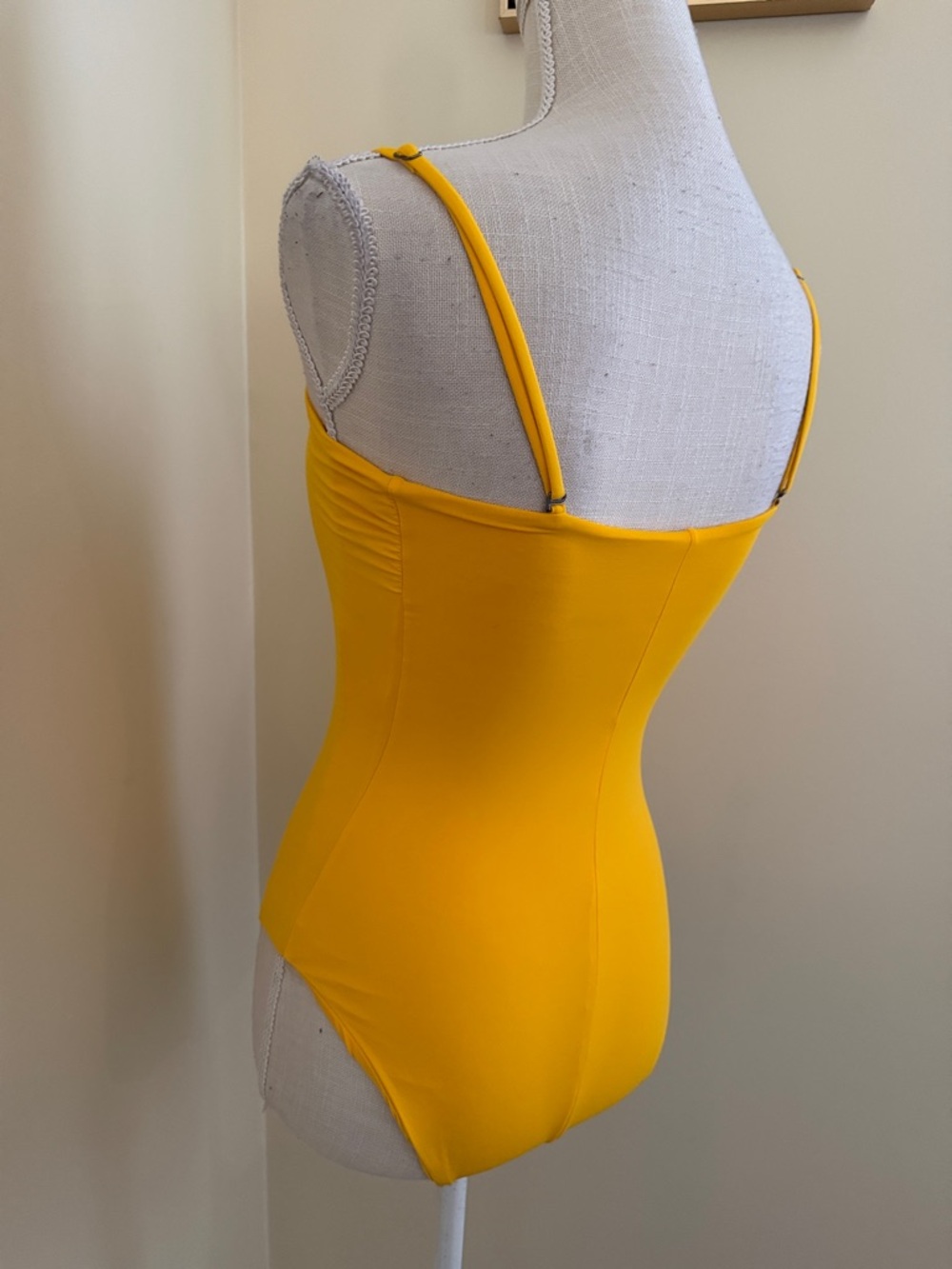 Yellow Women's One-Piece Swimsuit - Sleek Minimalist Design - Picture 9 of 11